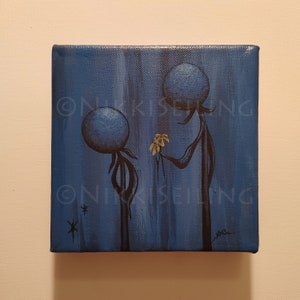 Emotional Flower Painting limited edition original acrylic wall art Mini Series dark art melancholy emo surreal sadness sad