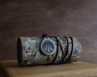Awen Necklace/Pendant. Made from Solid Titanium with Adjustable/Sliding Leather Cord.