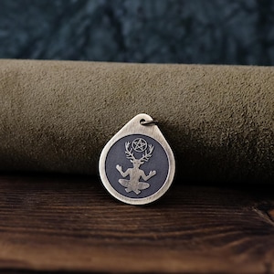 Cernunnos/Horned God. Celtic God of fertility, life, animals, wealth, and the underworld. Necklace/Pendant. Made from Solid Brass.