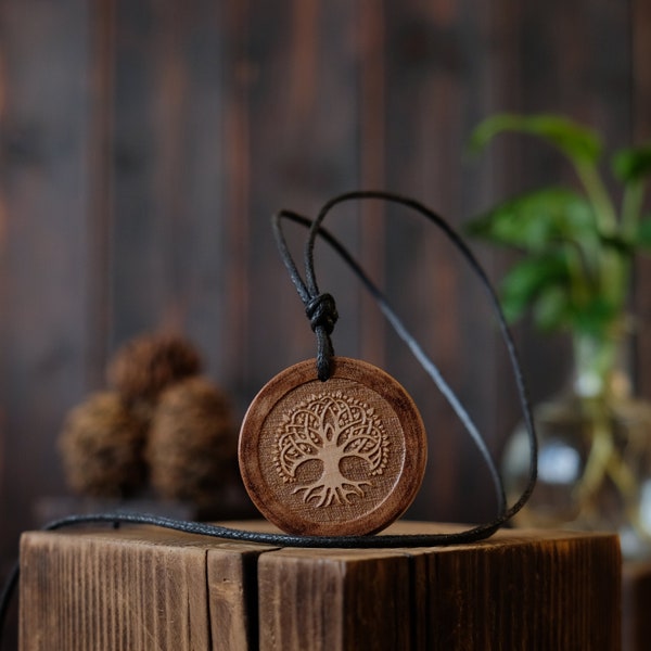 Tree of Life Necklace Pendant, Celtic Jewelry, Celtic Tree of Life, Solid Wood Handmade Necklace. White Tree Necklace. Tree Jewelry.