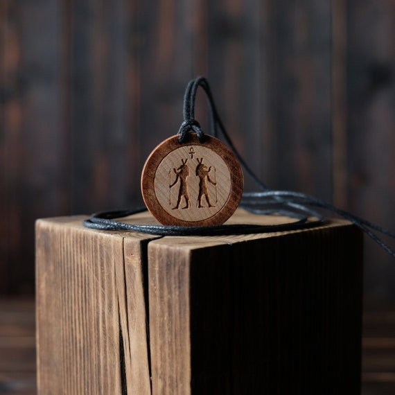 Egyptian Necklace, Seth Necklace, Egyptian Necklace, Egypt God Pendant, Seth Wooden Pendant. Egyptian Talisman.