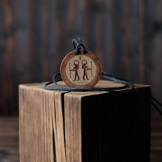 Egyptian Necklace,Ra Necklace, Egyptian Necklace, Egypt God Pendant, Ra Wooden Pendant. Egyptian Talisman.