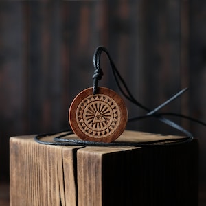 Eye of Providence Necklace/Pendant. Made from Solid Wood. All-Seeing Eye Symbol Necklace.