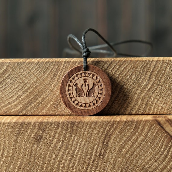 Cat Necklace/Pendant. Made from Solid Wood. Egyptian Symbol Necklace.