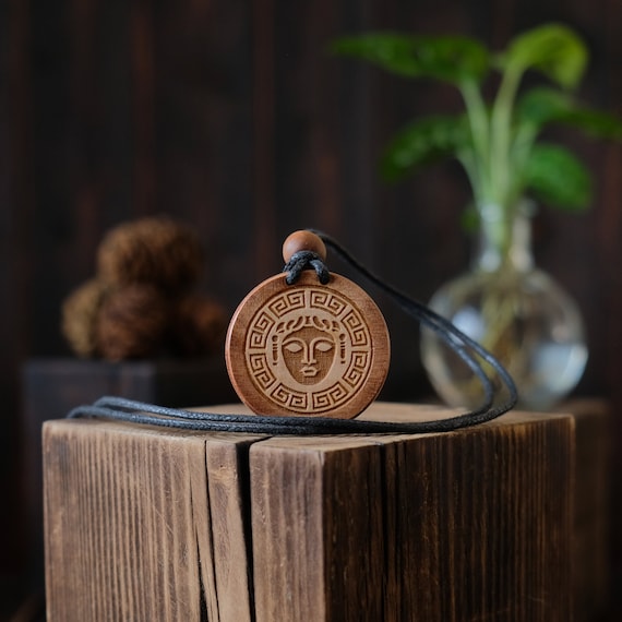 Goddess Persephone Necklace/Pendant-Greek Symbol Pendant. Ancient Greek Goddess Wooden Jewelry.