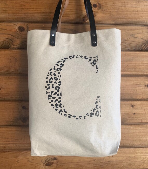 alphabet canvas tote bag