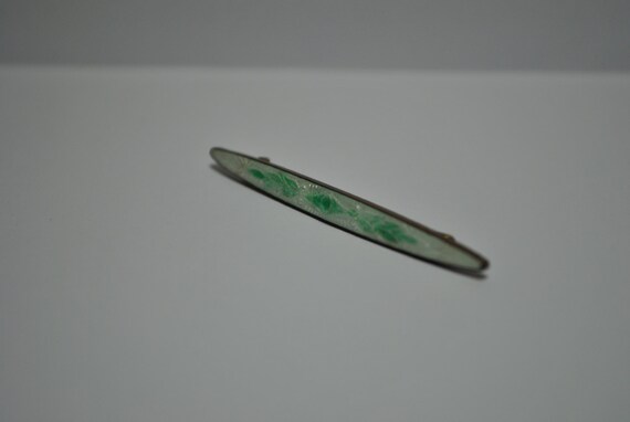 Edwardian Era Guilloche Enamel Bar Pin - image 2