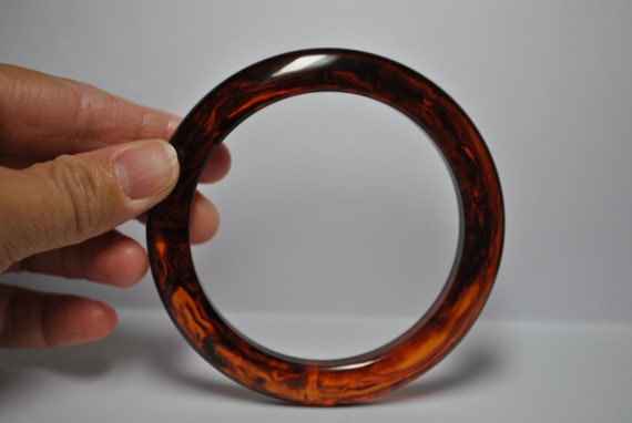 Vintage Rootbeer Bakelite Bracelet/Bangle - image 1