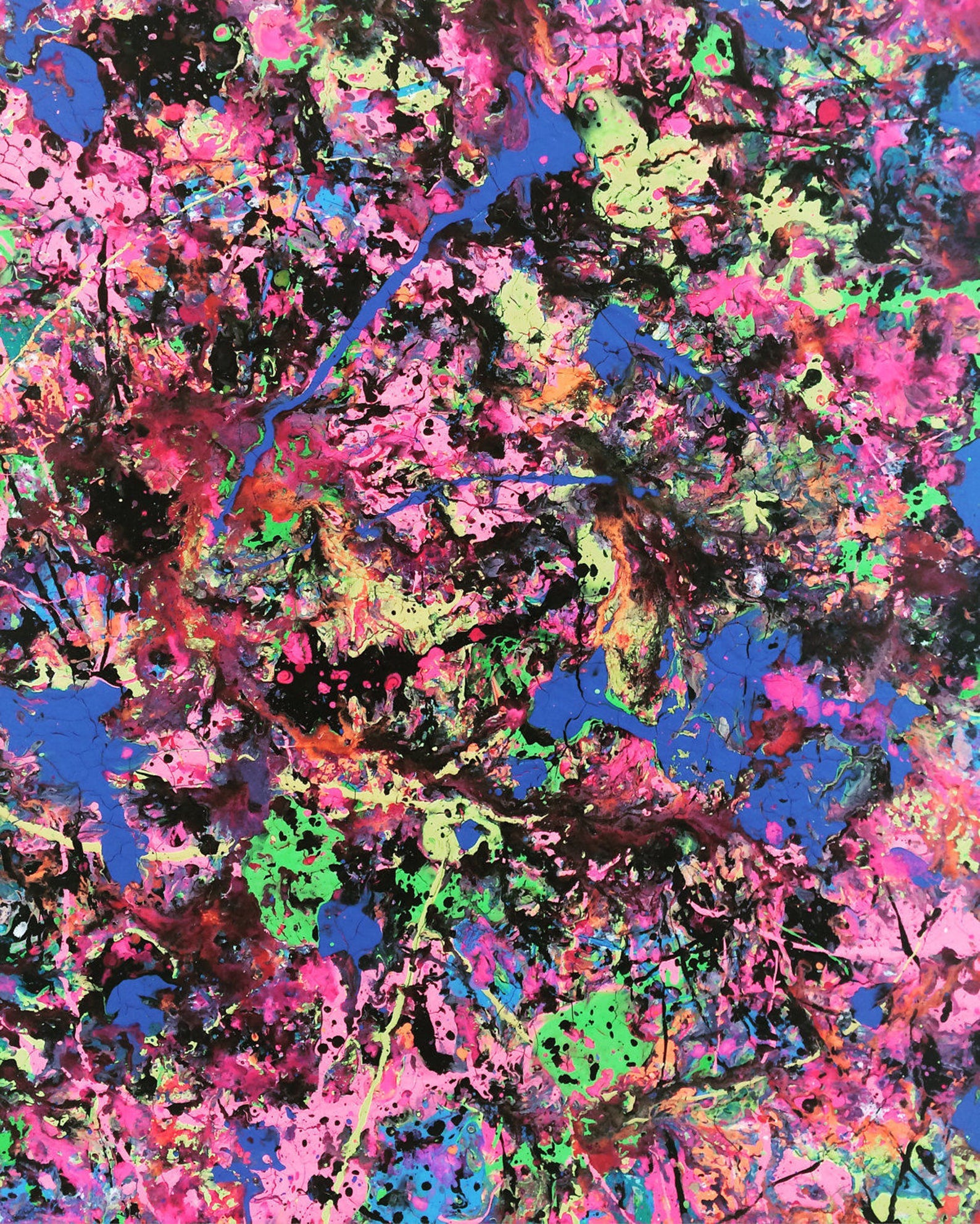 XL Neon Painting Abstract Neon Art Large Pink Painting Etsy