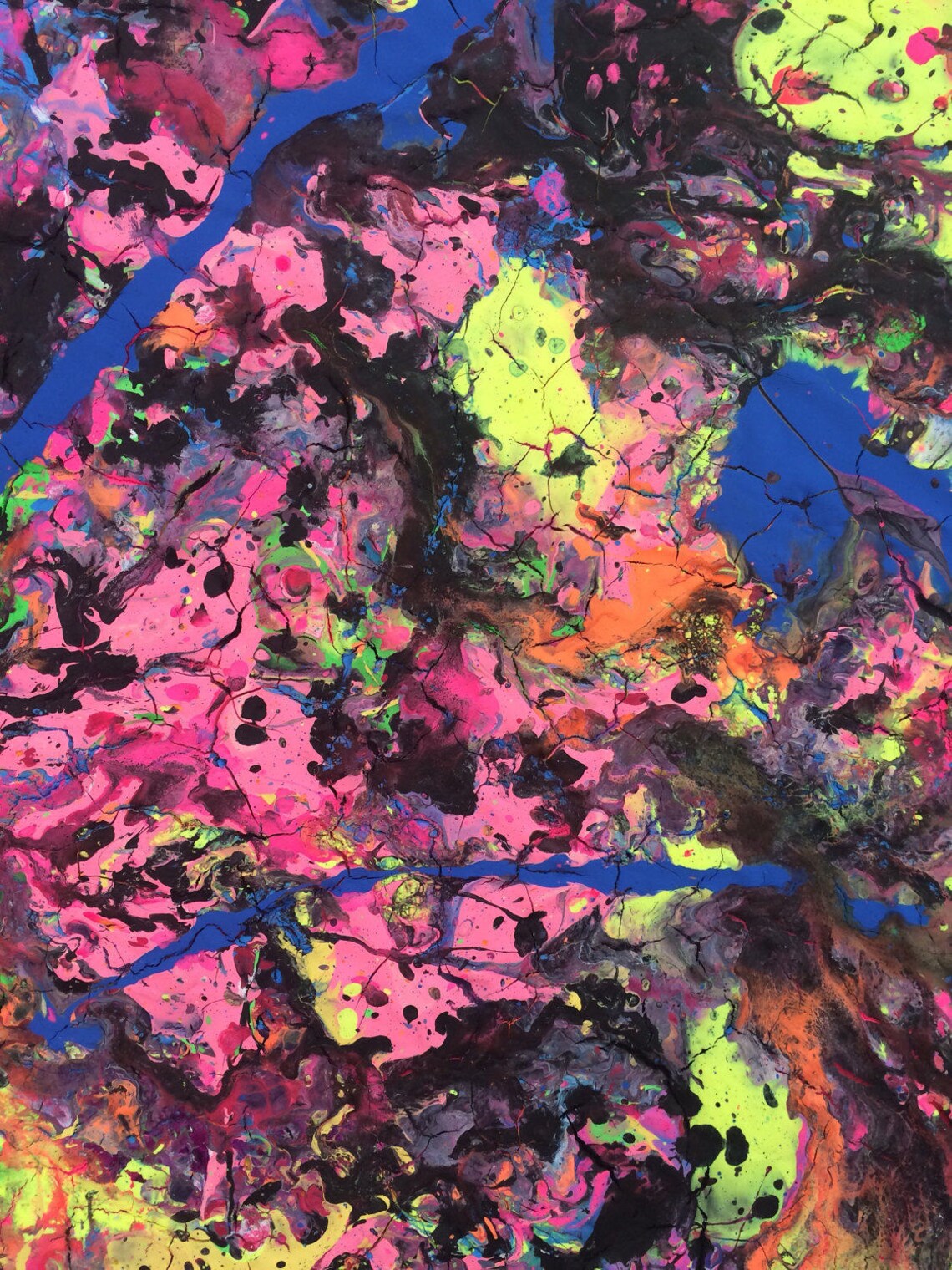 XL Neon Painting Abstract Neon Art Large Pink Painting Etsy