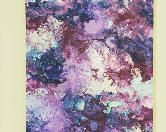 Purple Pink Painting Abstract Canvas Art Purple Modern Art Large Pink