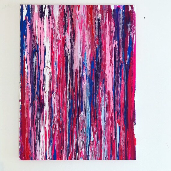 Hot Pink Abstract Art Pink Large Painting Ready To Hang Art Etsy