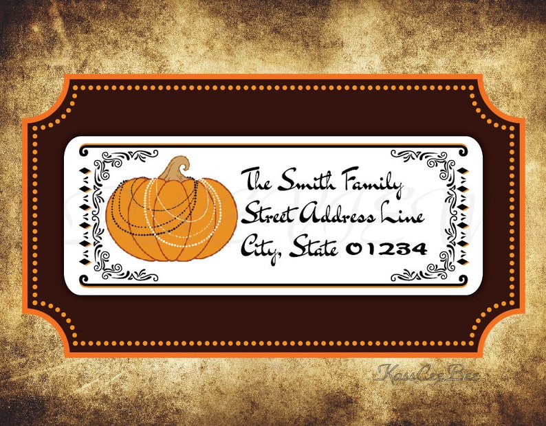 Pumpkin Address Labels Halloween Address Labels Mid | Etsy