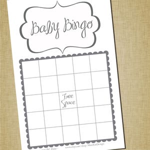 Baby Bingo Sheet Grayscale