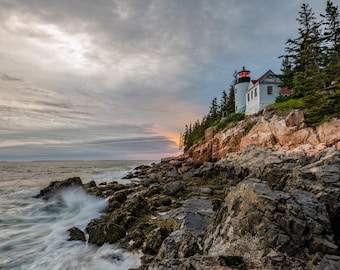 Bass Harbor Lighthouse in Acadia National Park Photo, Metal or Acrylic Print Harry Collins Original Photography Artwork Home decor Wall art