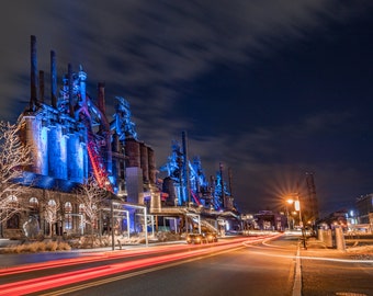 Bethlehem Steel Stacks, Metal, Canvas or Acrylic Print Harry Collins Original Photography Wall Art Home decor Gifts living room artwork