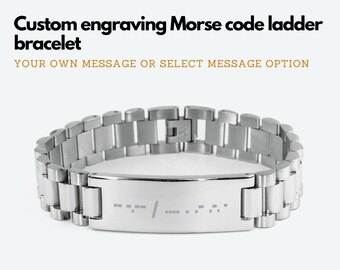 Secret message bracelet for men, Morse code bracelet for men, Silver tone Engraved bracelet for men, Custom Morse code bracelet for him