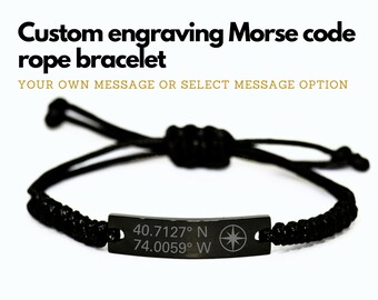 Custom coordinates bracelet, Engraved coordinate bracelet, GPD latitude longitude bracelet, personalized coordinate bracelet for men