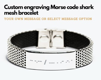 Custom message bracelet for men, Morse code bracelet for men, Silver tone Engraved bracelet for men, Custom Morse code bracelet for him