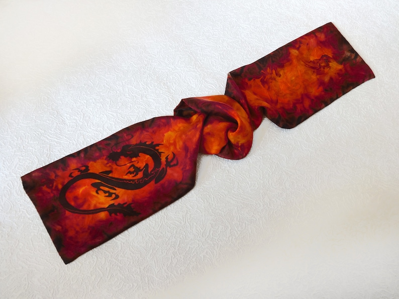 Mens Silk Ascot Scarf Hand Painted Cravat and Kerchief Set Deluxe