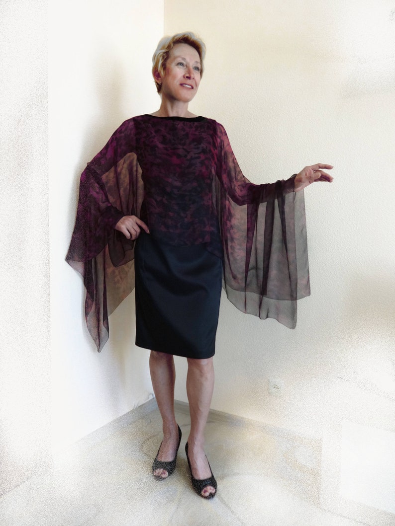 chiffon poncho dress