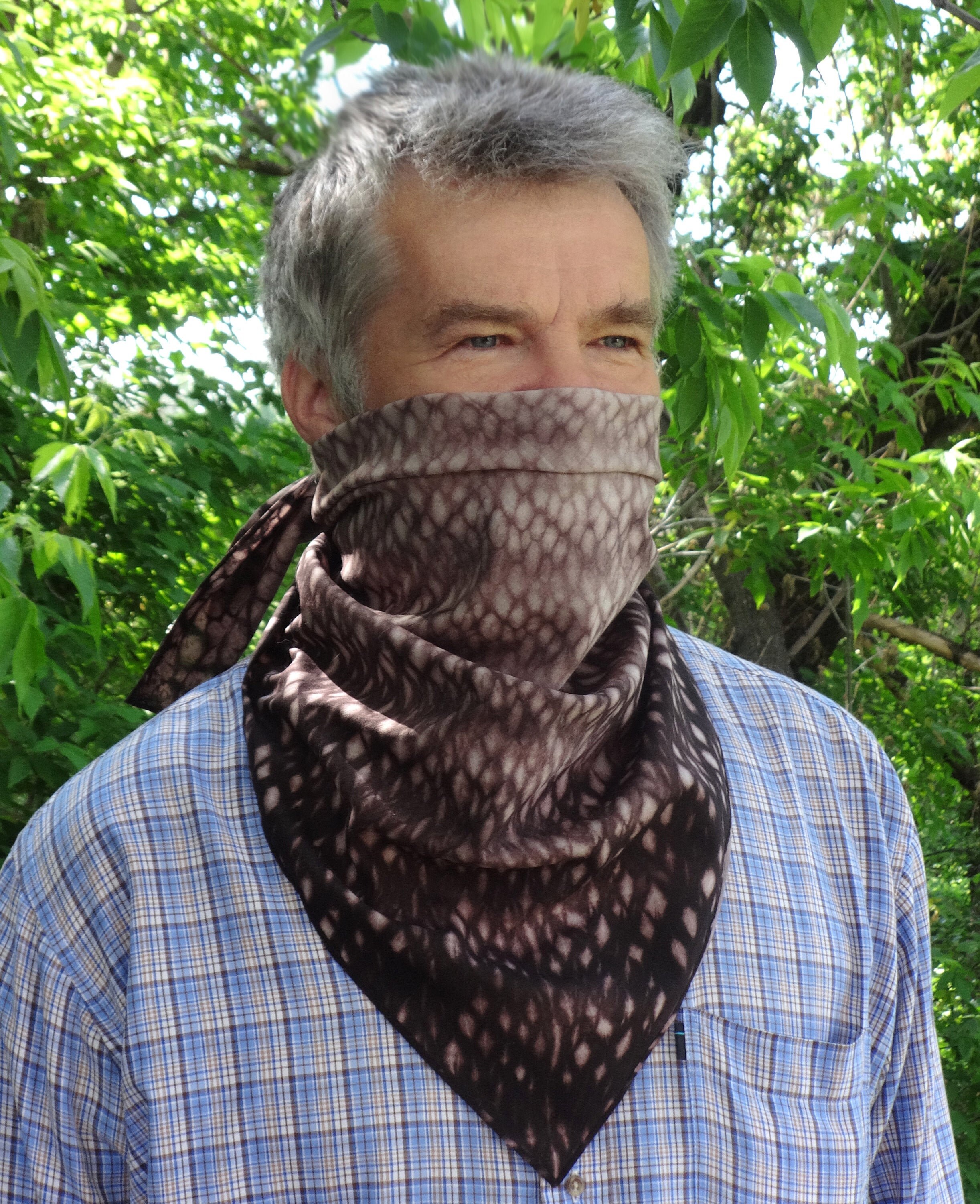 Mens bandana wild rag scarf Hand dyed cotton Face covering Etsy