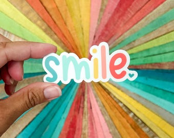 Smile - vinyl sticker - water bottle sticker - laptop sticker - planner sticker