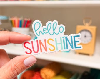 Hello Sunshine vinyl sticker - water bottle sticker - laptop sticker - planner sticker