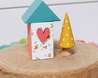 Happy Cottage House - flowers + yellow tree