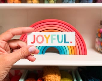 Joyful vinyl sticker - water bottle sticker - laptop sticker - planner sticker