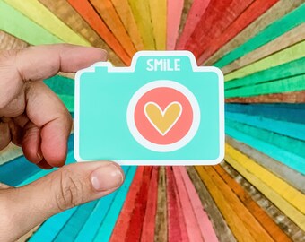 Camera with Heart Vinyl Sticker - waterproof