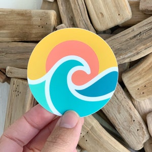 Colorful Wave vinyl sticker - water bottle sticker - laptop sticker - planner sticker