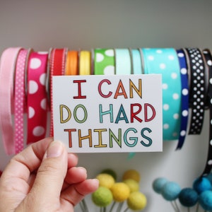 I Can Do Hard Things vinyl sticker - water bottle sticker - laptop sticker - planner sticker