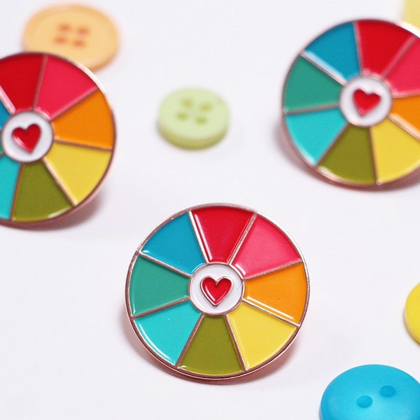 Color Wheel Enamel Pin - Just Add Sunshine