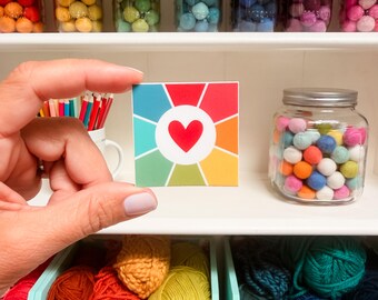 Square color “wheel” with heart  vinyl sticker - water bottle sticker - laptop sticker - planner sticker