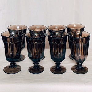 Dark Mocha Vintage Water Goblets, Set of 8