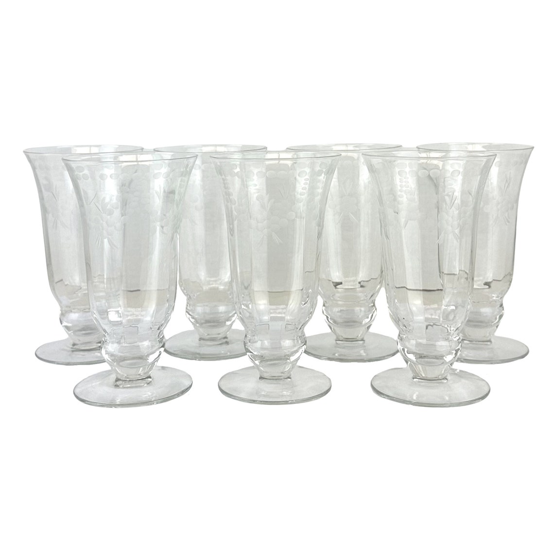 Floral Etched Iced Tea Glasses, Set of 7 Etsy