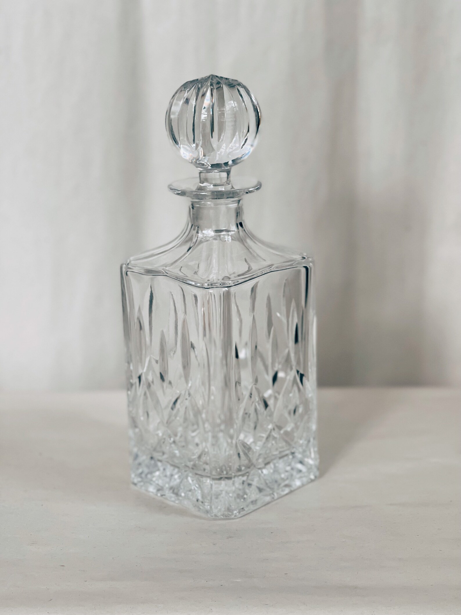 Vintage Crystal Block Decanter Etsy