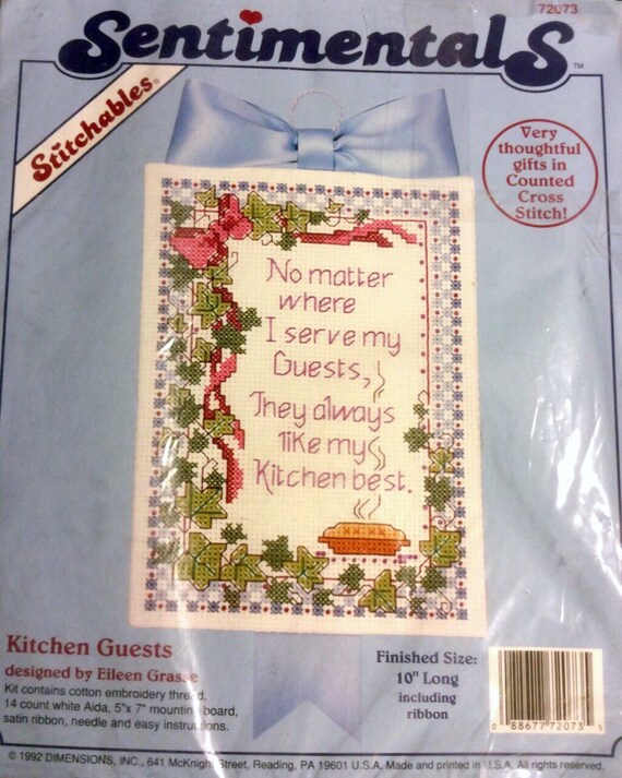 Dimensions Sentimentals Kitchen Guests Cross Stitch Kit Etsy