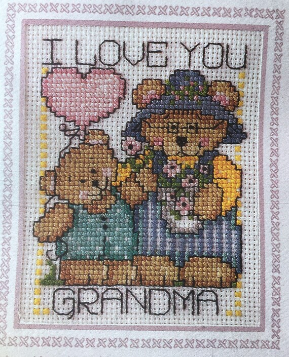 Set Of 2 I Love You Grandma I Love You Grandpa Cross Etsy