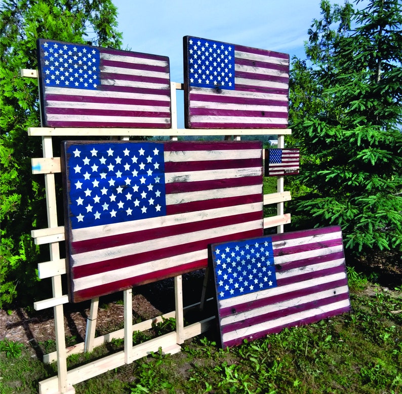 SMALL 18 Slat Wood Flag Rustic American Flag Shiplap Etsy