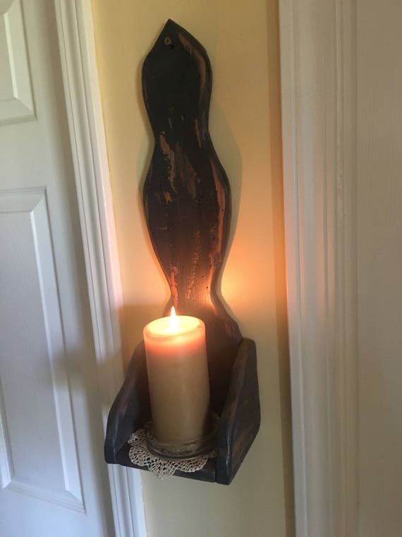 Fixer Upper Candle Sconce Rustic Wood Sconce Wall Sconces Etsy