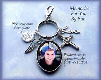 Personalized Photo Keychain Gift-Memorial Photo Keychain-Custom Photo Keychain-Memorial Keychain with Picture-Memorial Keychain Personalized