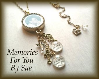 Custom Double Sided Gold Photo Locket Photo Charm Necklace Personalized Picture Locket Personalized Gift Custom Name Necklace Keepsake Gifts