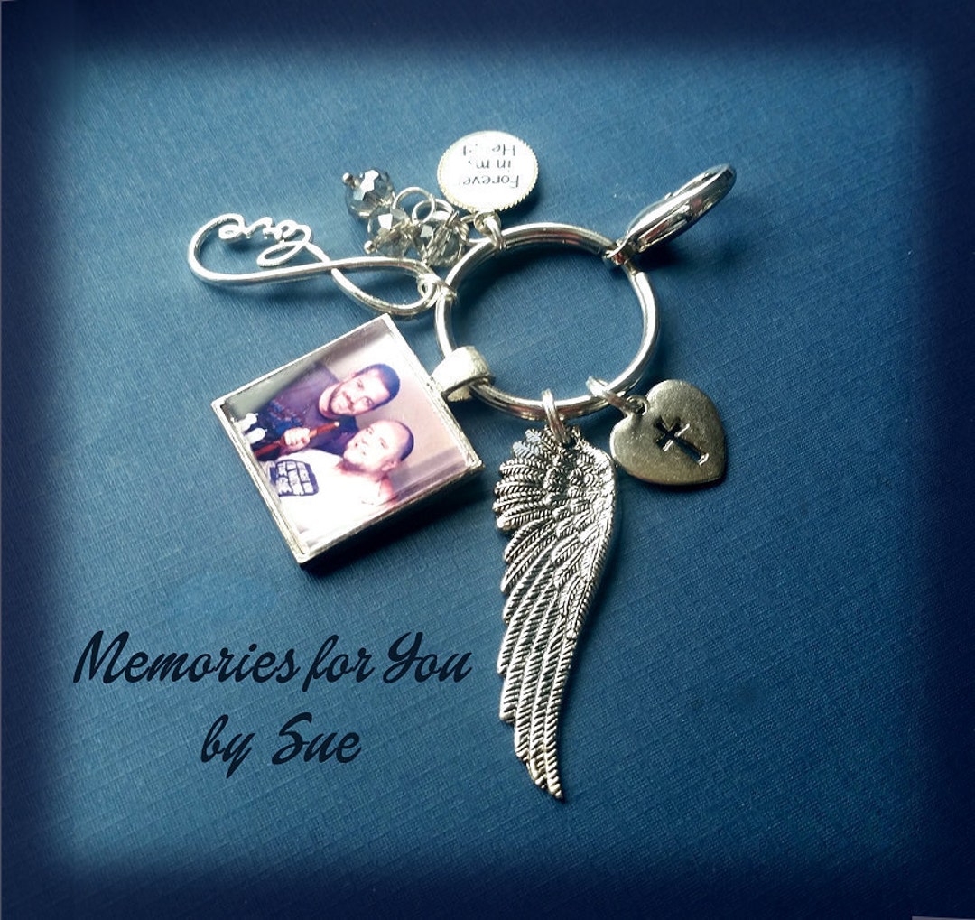 Keychain Photo Holderkeychain Charm in Memory of Dad Etsy