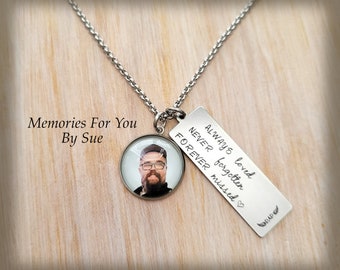 Stainless Steel Necklace for Men/Women,Loss of Father Gift,Custom Photo Pendant,Personalized Picture Jewelry,Memorial Dog Tag,Grief Gift