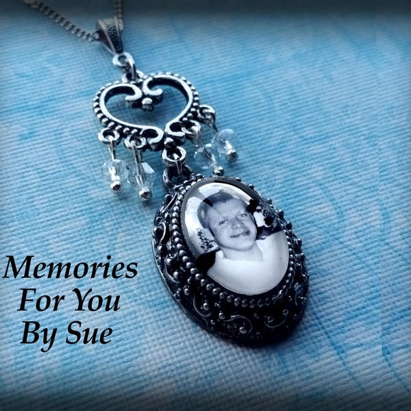 Personalized Necklace,Custom Photo Pendant Necklace,Custom Made Jewelry,In Memory Of,Keepsake Jewelry,Memorial Jewelry,Loss of Son