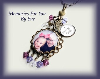 Bronze Personalisierte Foto Anhänger Charm Halskette Erinnerung Benutzerdefinierte Foto Geschenk Personalisierte Bild Großmutter Halskette Muttertag Halskette