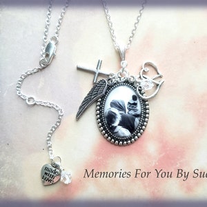Oval Vintage Style Silver Custom Picture Pendant Necklace,Personalized Photo Necklace with Charms,Personalized Memorial Necklace,Photo Gift image 4