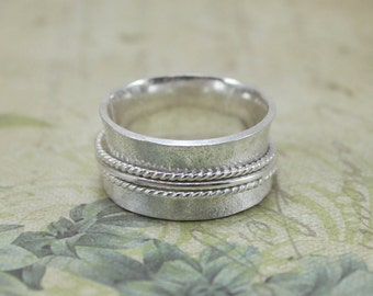 Sterling Silver Spinner Ring - Silver Spinner - Meditation Ring - Fidget Ring